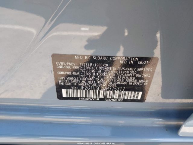 JF2GTHSCXMH375317 Subaru Crosstrek Sport
