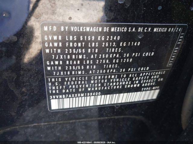 3VVNB7AXXRM199400 Volkswagen Tiguan 2.0t Se/2.0t Wolfsburg Edition