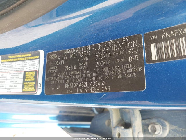 KNAFX4A82E5103462 KIA FORTE EX