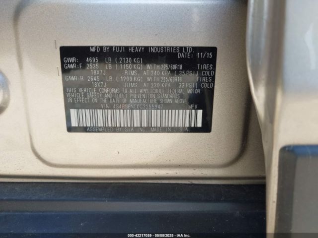 2016 SUBARU OUTBACK 4S4BSBNC0G3255947 Photo 8