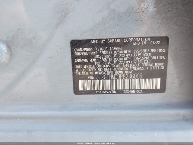 Subaru na 2023 JF2GTHMC9P8236006 Image 9