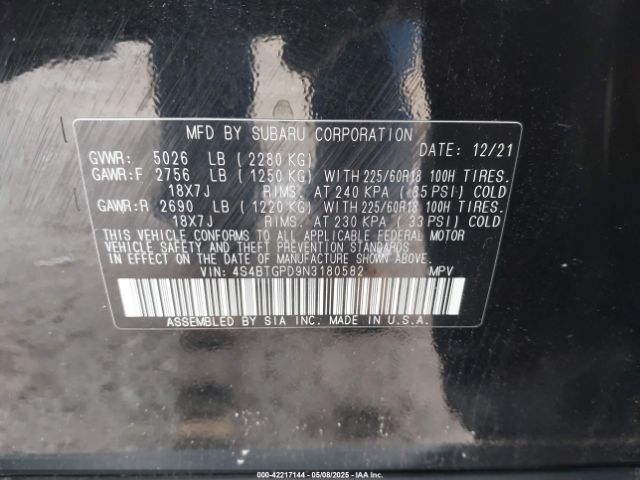 4S4BTGPD9N3180582 Subaru Outback Touring Xt
