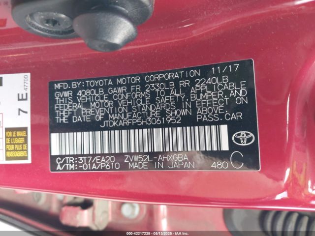JTDKARFP5H3061952 Toyota Prius Prime Premium