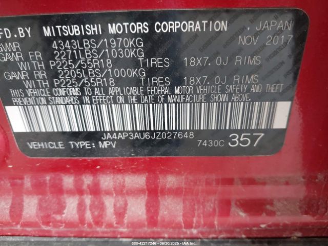 2018 MITSUBISHI OUTLANDER SPORT JA4AP3AU6JZ027648 Photo 8