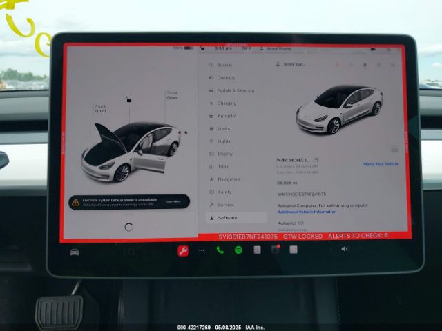 5YJ3E1EB7NF241075 Tesla Model 3 Long Range Dual Motor All-wheel Drive