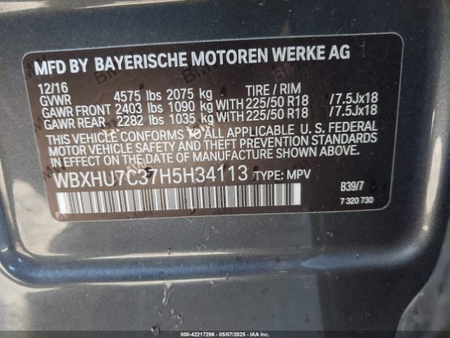 WBXHU7C37H5H34113 BMW X1 Sdrive28i