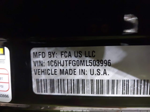 1C6HJTFG0ML503996 Jeep Gladiator High Altitude 4x4