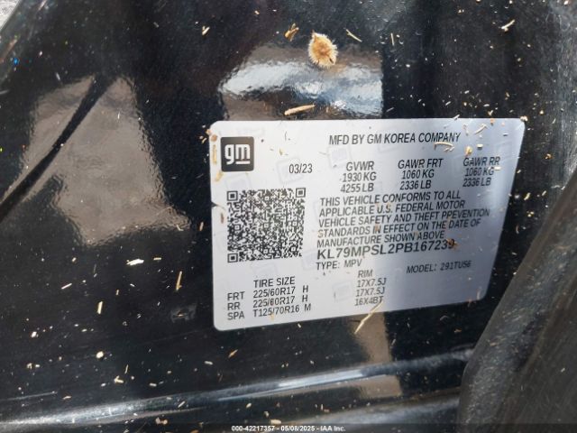 KL79MPSL2PB167239 Chevrolet Trailblazer Fwd Lt