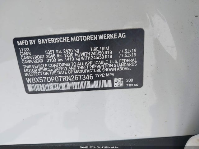 WBX57DP07RN267346 BMW X3