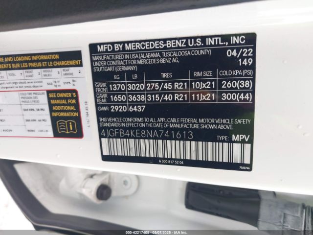 2022 MERCEDES-BENZ GLE 350 4JGFB4KE8NA741613 Photo 8