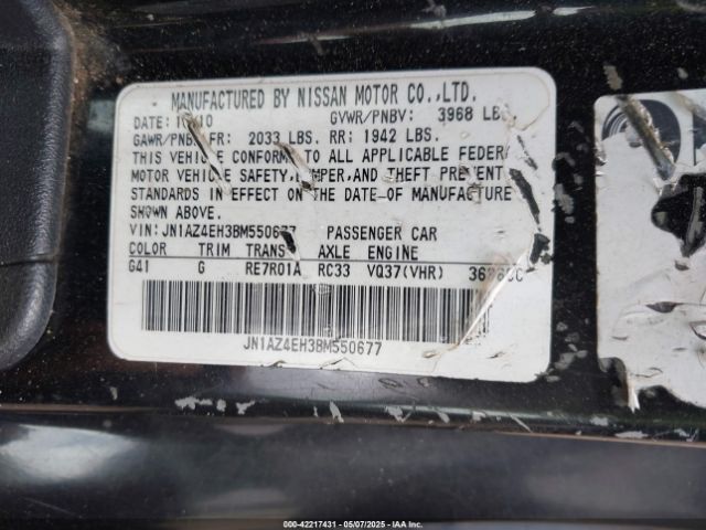 2011 NISSAN 370Z JN1AZ4EH3BM550677 Photo 8