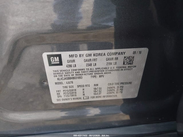 Buick Encore Preferred 2017 KL4CJASB8HB031893 Image 9
