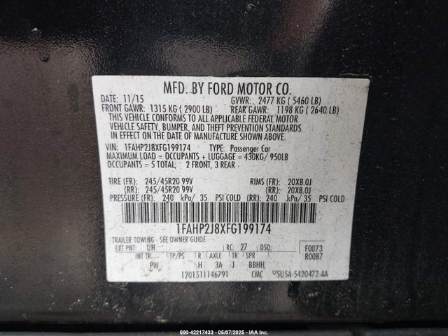 1FAHP2J8XFG199174 Ford Taurus Limited