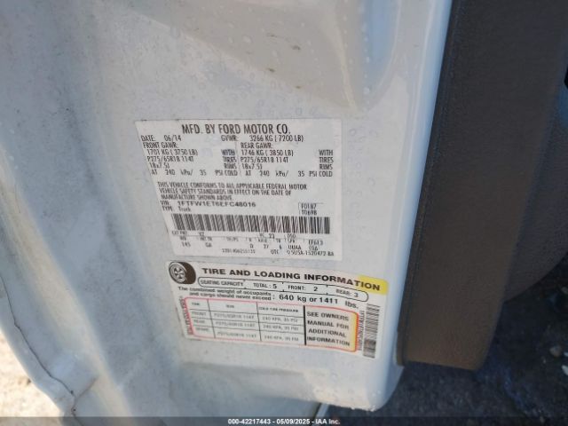 1FTFW1ET6EFC48016 Ford F-150 Xlt