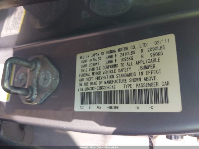 2011 ACURA TSX JH4CU2F6XBC008342 Photo 8