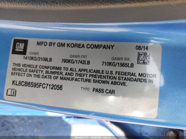 KL8CB6S95FC712056 Chevrolet Spark Ls Cvt