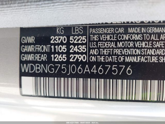 2006 MERCEDES-BENZ S 500 WDBNG75J06A467576 Photo 8