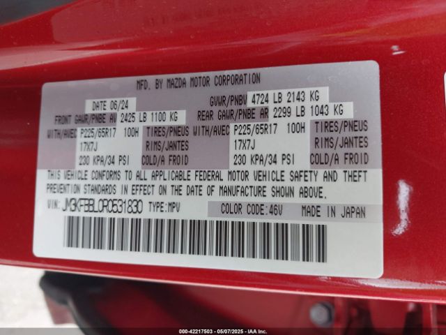 2024 MAZDA CX-5 JM3KFBBL0R0531830 Photo 8