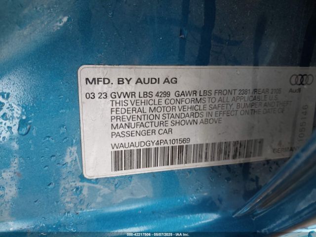 WAUAUDGY4PA101569 Audi A3 Premium 40 Tfsi Front-wheel Drive S Tronic