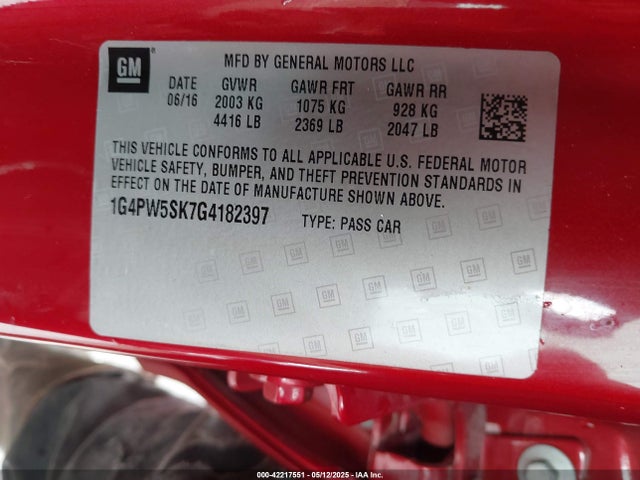 1G4PW5SK7G4182397 Buick Verano Sport Touring Group