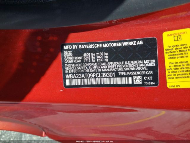 WBA23AT09PCL39301 BMW 430I
