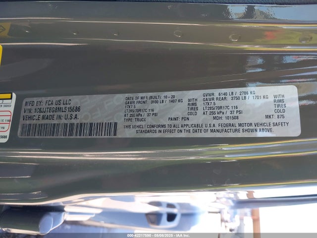 1C6JJTEG8ML515686 Jeep Gladiator Mojave 4x4