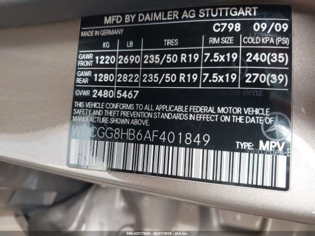 2010 MERCEDES-BENZ GLK 350 WDCGG8HB6AF401849 Photo 8