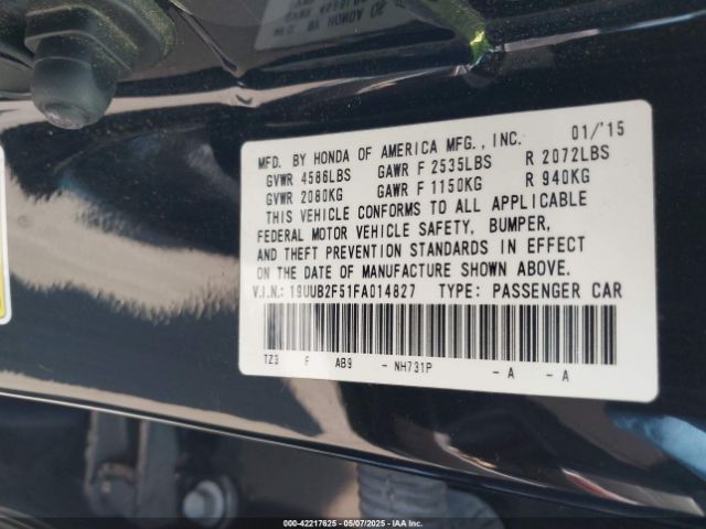 19UUB2F51FA014827 Acura Tlx V6 Tech