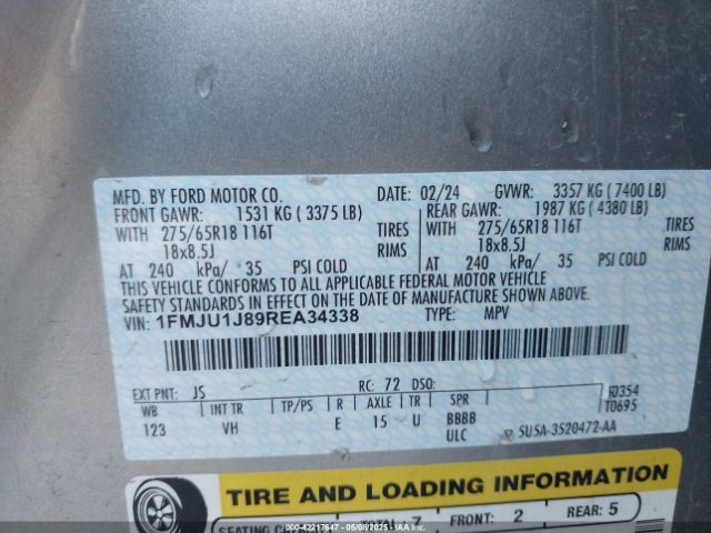 1FMJU1J89REA34338 Ford Expedition Xlt