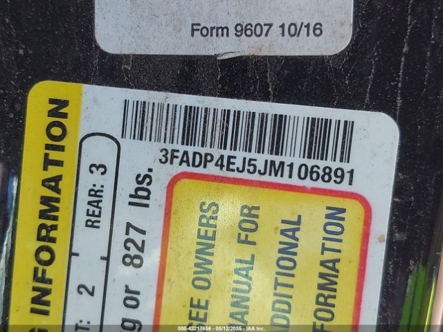3FADP4EJ5JM106891 Ford FIESTA SE