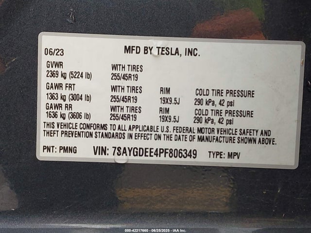 2023 TESLA MODEL Y 7SAYGDEE4PF806349 Photo 8