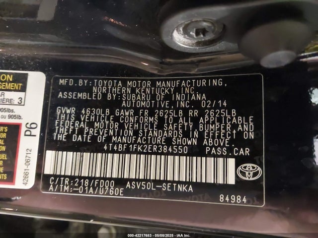 Toyota CAMRY LE 2014 4T4BF1FK2ER384550 Image 9