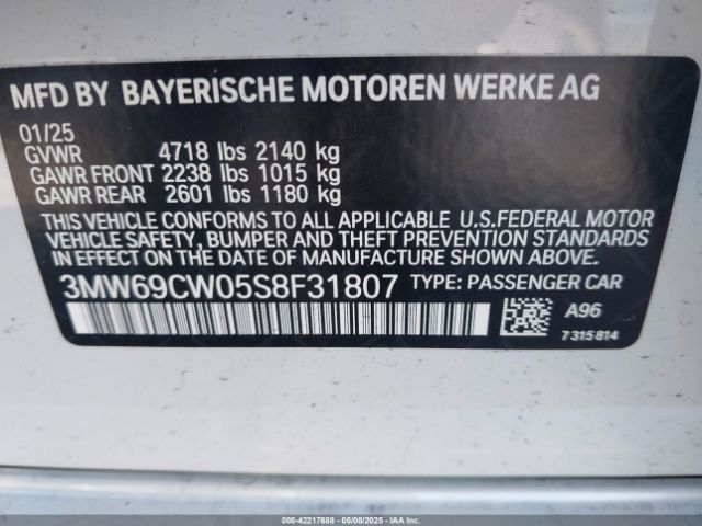 3MW69CW05S8F31807 BMW 3 Series 330i
