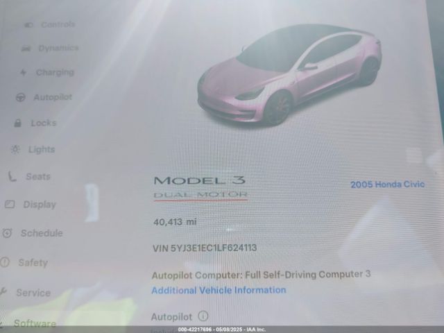 5YJ3E1EC1LF624113 Tesla Model 3 Performance Dual Motor All-wheel Drive