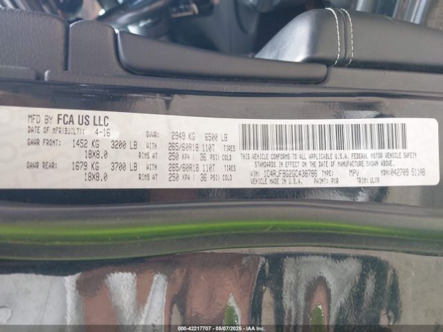 2016 JEEP GRAND CHEROKEE 1C4RJFBG2GC438786 Photo 8