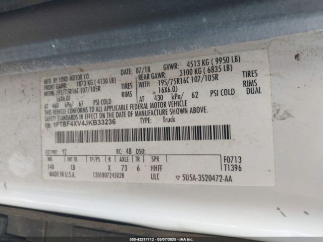 1FTBF4XV4JKB33236 Ford Transit-350