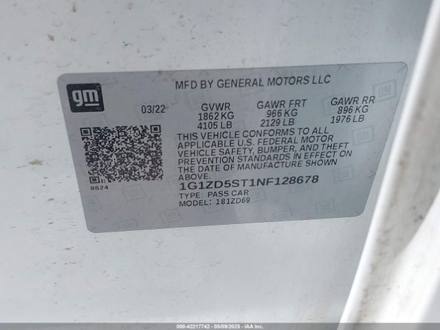 1G1ZD5ST1NF128678 Chevrolet lfv - direct injection, variable valve timing, gen 1 gmna