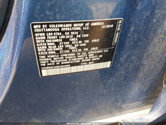 2019 VOLKSWAGEN ATLAS 1V2WR2CA5KC524650 Photo 8