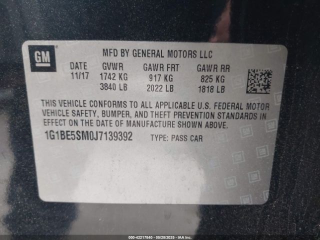 2018 CHEVROLET CRUZE 1G1BE5SM0J7139392 Photo 8