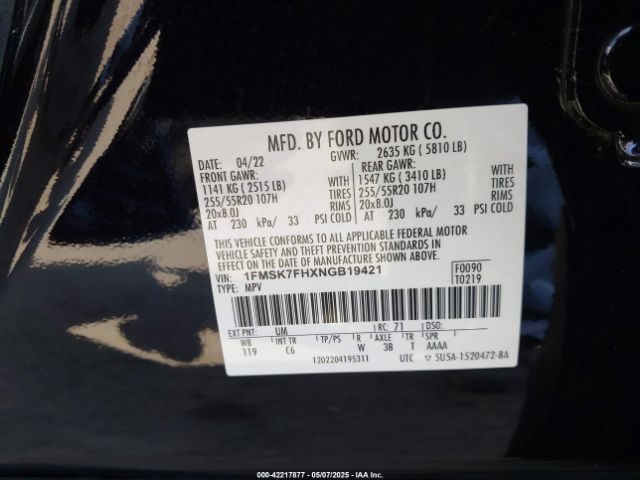 2022 FORD EXPLORER 1FMSK7FHXNGB19421 Photo 8