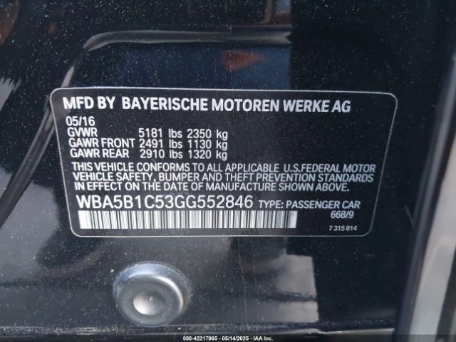 2016 BMW 535I WBA5B1C53GG552846 Photo 8