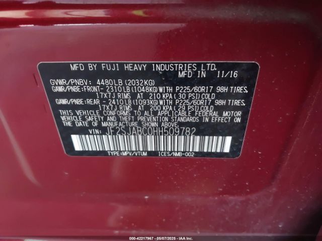 JF2SJABC0HH509782 Subaru Forester 2.5i