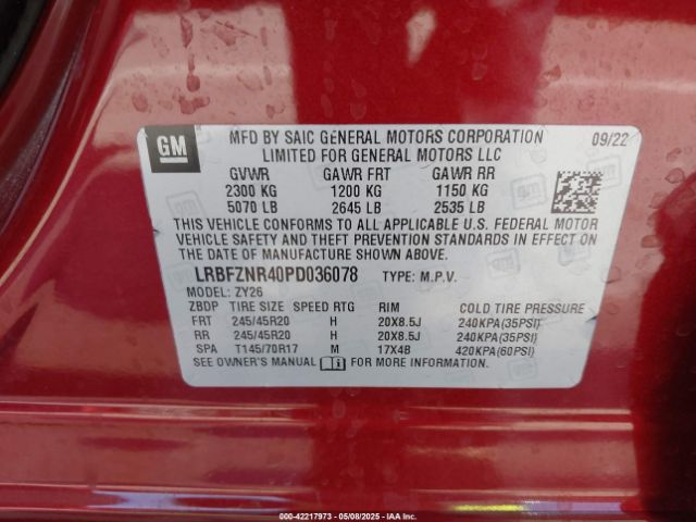 LRBFZNR40PD036078 Buick Envision Essence Fwd