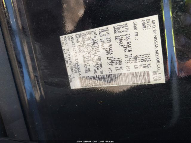 2020 NISSAN MURANO 5N1AZ2AJ3LN164844 Photo 8