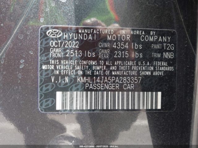 KMHL14JA5PA283357 Hyundai SONATA SEL