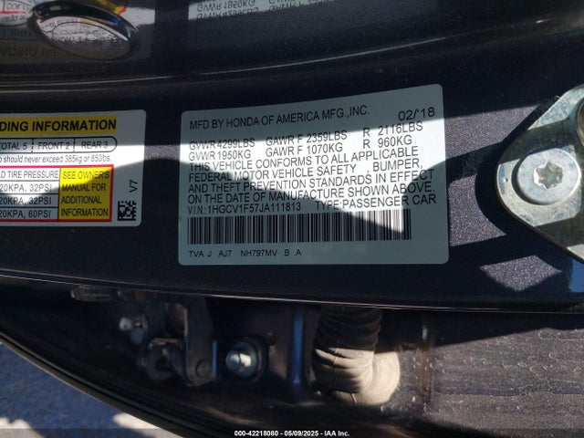 1HGCV1F57JA111813 Honda l15be