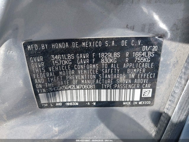 3HGGK5G42LM706081 Honda FIT LX