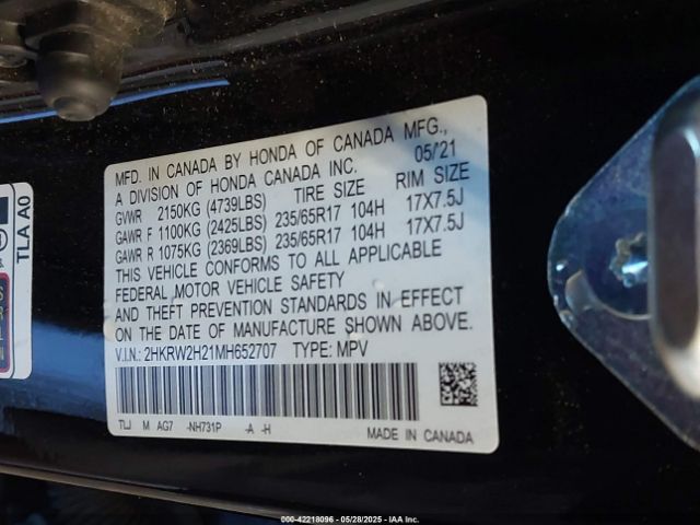 2021 HONDA CR-V 2HKRW2H21MH652707 Photo 8