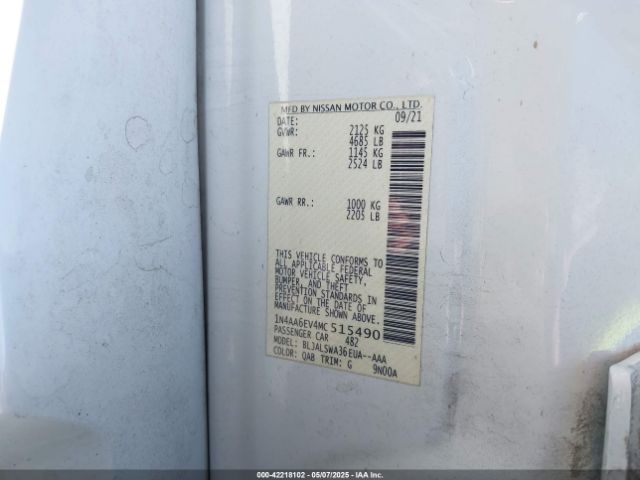 1N4AA6EV4MC515490 Nissan Maxima