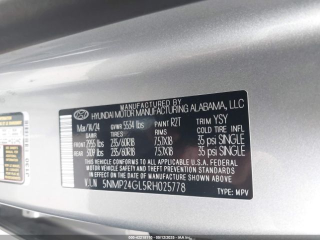 2024 HYUNDAI SANTA FE 5NMP24GL5RH025778 Photo 8